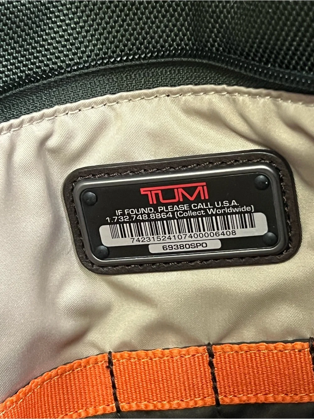 TUMI Alpha 69380SP0 Spruce Green Ballistic Nylon Laptop Brief Backpack Bag